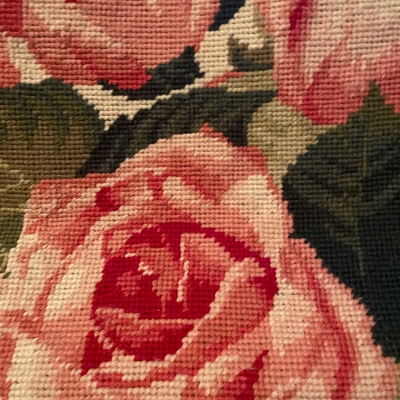 Clever Carriage Company Needlepoint Pink English Rose Handbag - Picture 6 of 14